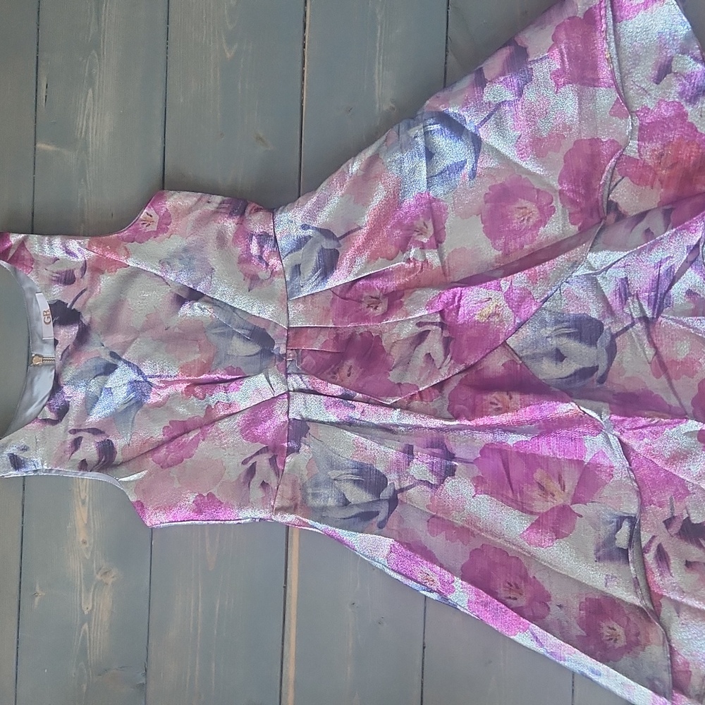Giann Bini Floral Metallic Sleeveless Dress